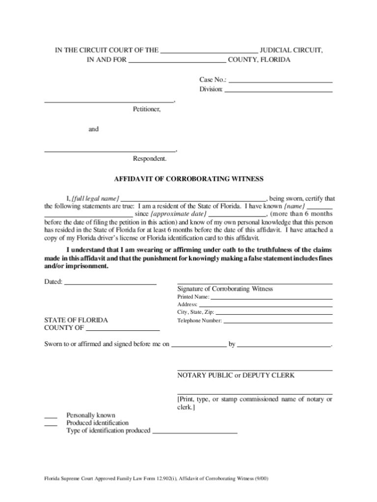 Affidavit Of Witness Sample Fill Out Sign Online DocHub