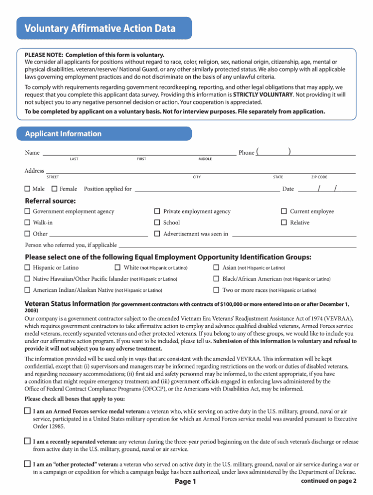 Affirmative Action Witeabe Form Fill Out Sign Online DocHub