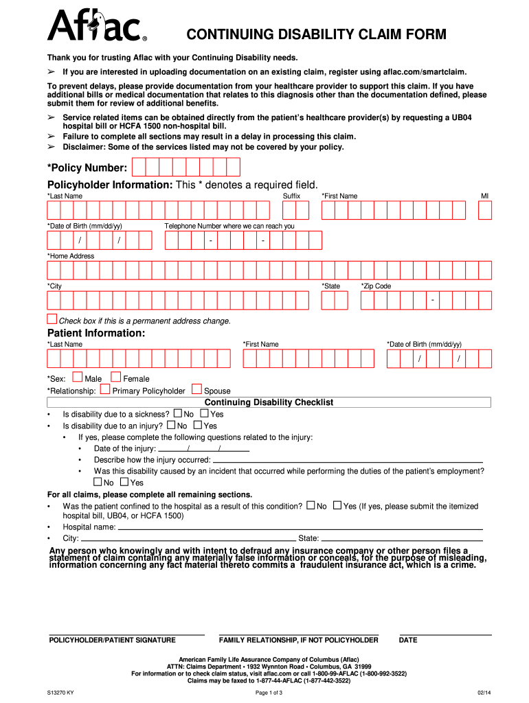 Aflac Continuing Disability Form Fill Out Sign Online DocHub Aflac Continuing Disability Form Fill Out Sign Online DocHub