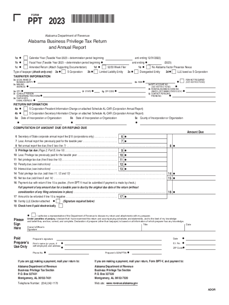 Alabama Form Ppt 2023 Instructions Fill Out Sign Online DocHub