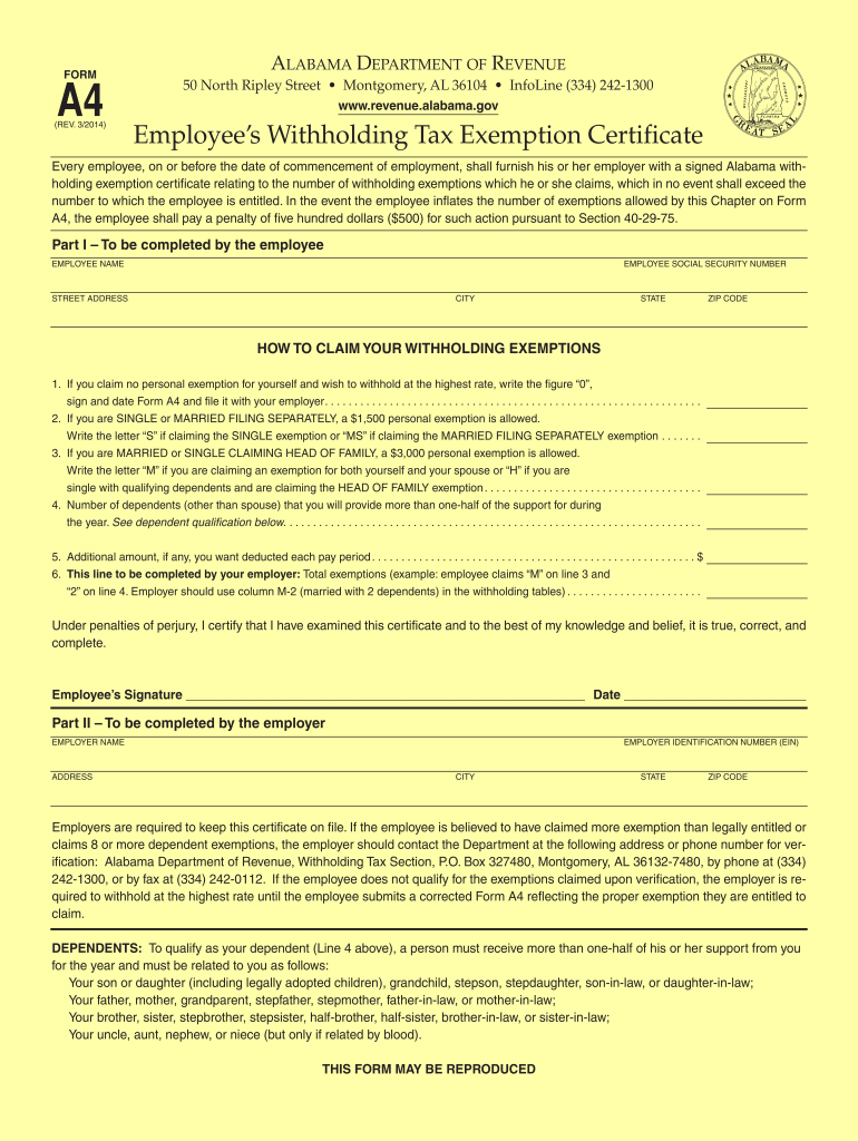 Alabama State Tax Exemption Form Fill Out Sign Online DocHub