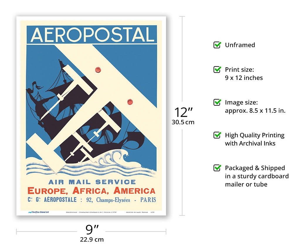 Amazon A ropostale Air Mail Service To Europe Africa America Compagnie G n rale A ropostale Vintage Airline Travel Poster By J Besson C 1930 Master Art Print Unframed 9in X 12in Posters Prints Amazon A ropostale Air Mail Service To Europe Africa America Compagnie G n rale A ropostale Vintage Airline Travel Poster By J Besson C 1930 Master Art Print Unframed 9in X 12in Posters Prints
