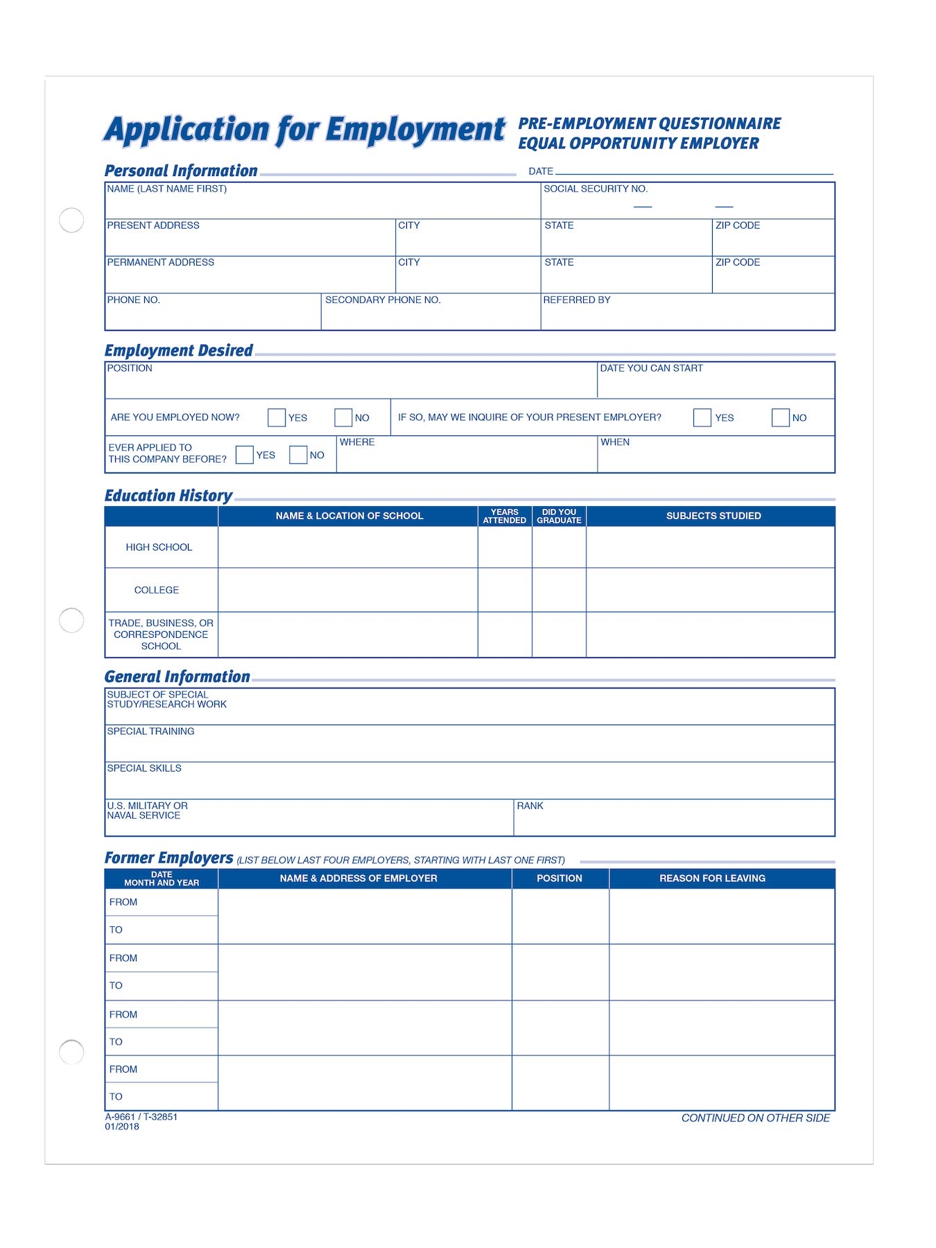 Amazon Adams TOPS 8 1 2 X 11 Inch Employee Application 50 Sheet Pads 2 Pack 32851 Personnel Forms Office Products Amazon Adams TOPS 8 1 2 X 11 Inch Employee Application 50 Sheet Pads 2 Pack 32851 Personnel Forms Office Products
