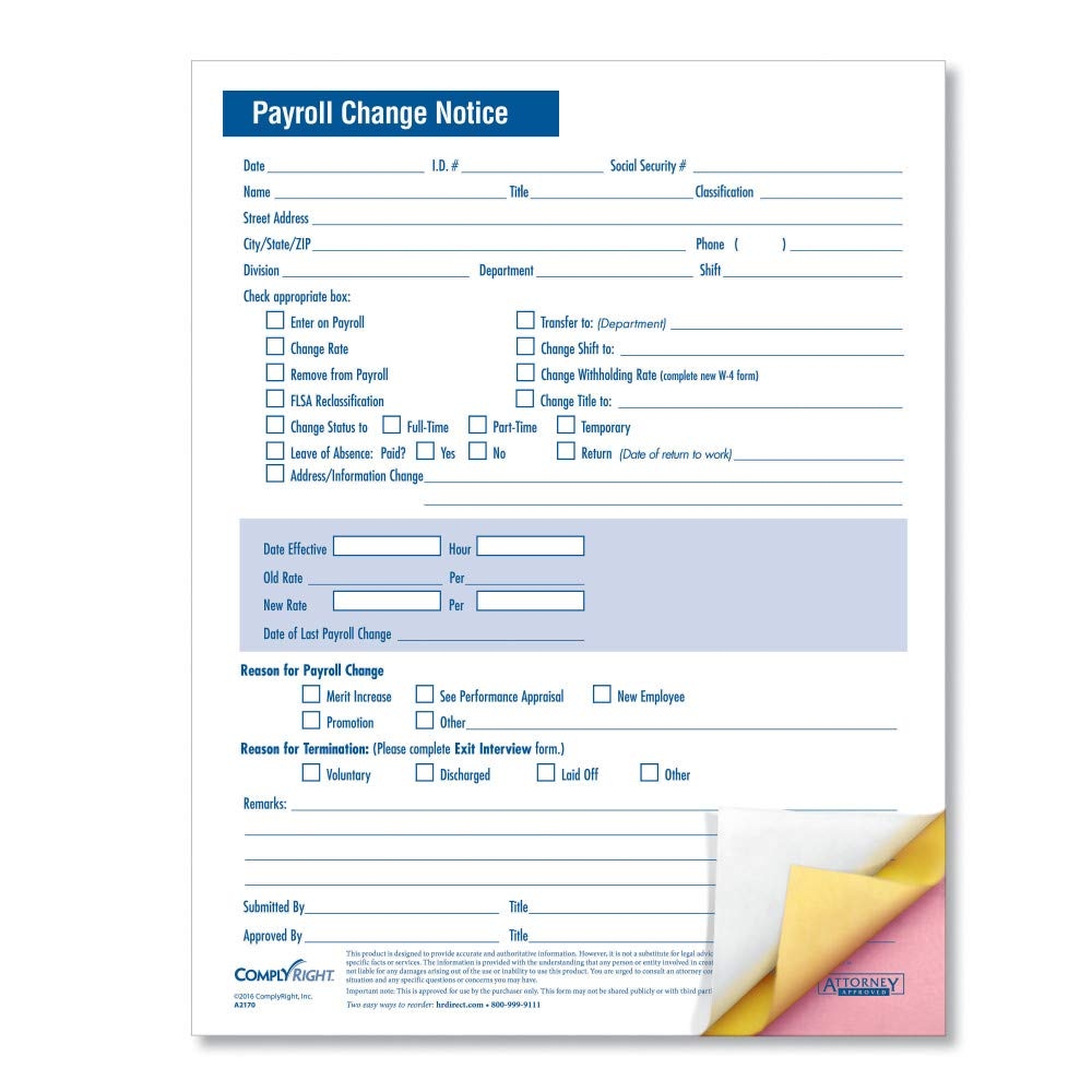 payroll change form payroll change form