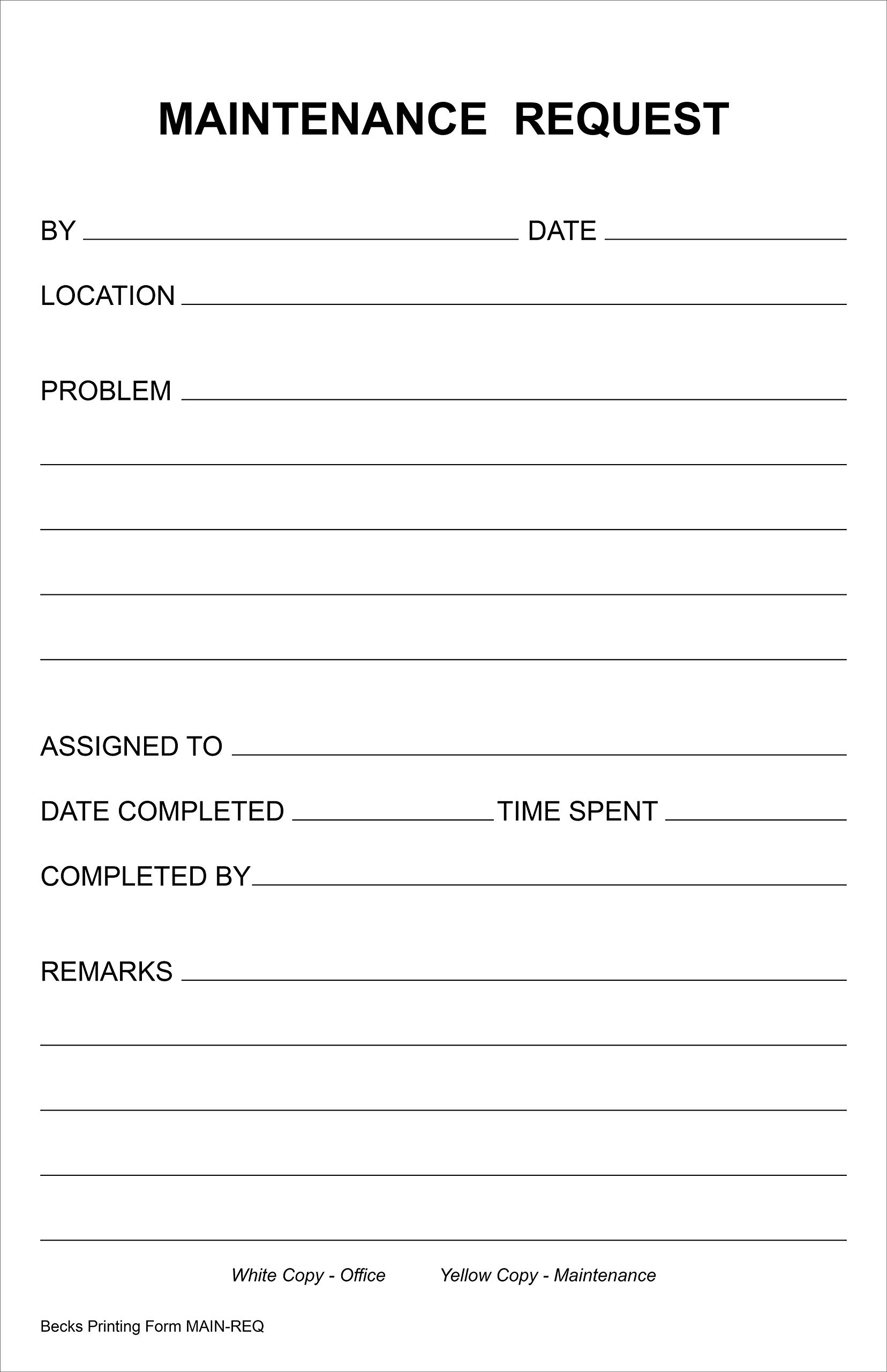 Amazon Maintenance Request Forms On 2 Part Carbonless Paper Pack Of 100 Office Products Amazon Maintenance Request Forms On 2 Part Carbonless Paper Pack Of 100 Office Products