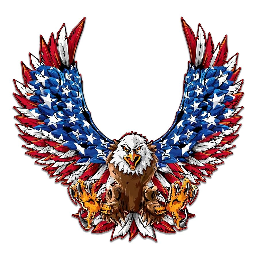 Amazon Sonic Print American Bald Eagle Decal Waterproof Permanent Collectible Patriotic American Flag Car Motorcycle Bicycle Skateboard Laptop Luggage Bumper Vinyl Decal 3 Stickers 4 Wide X 3 9 Tall 