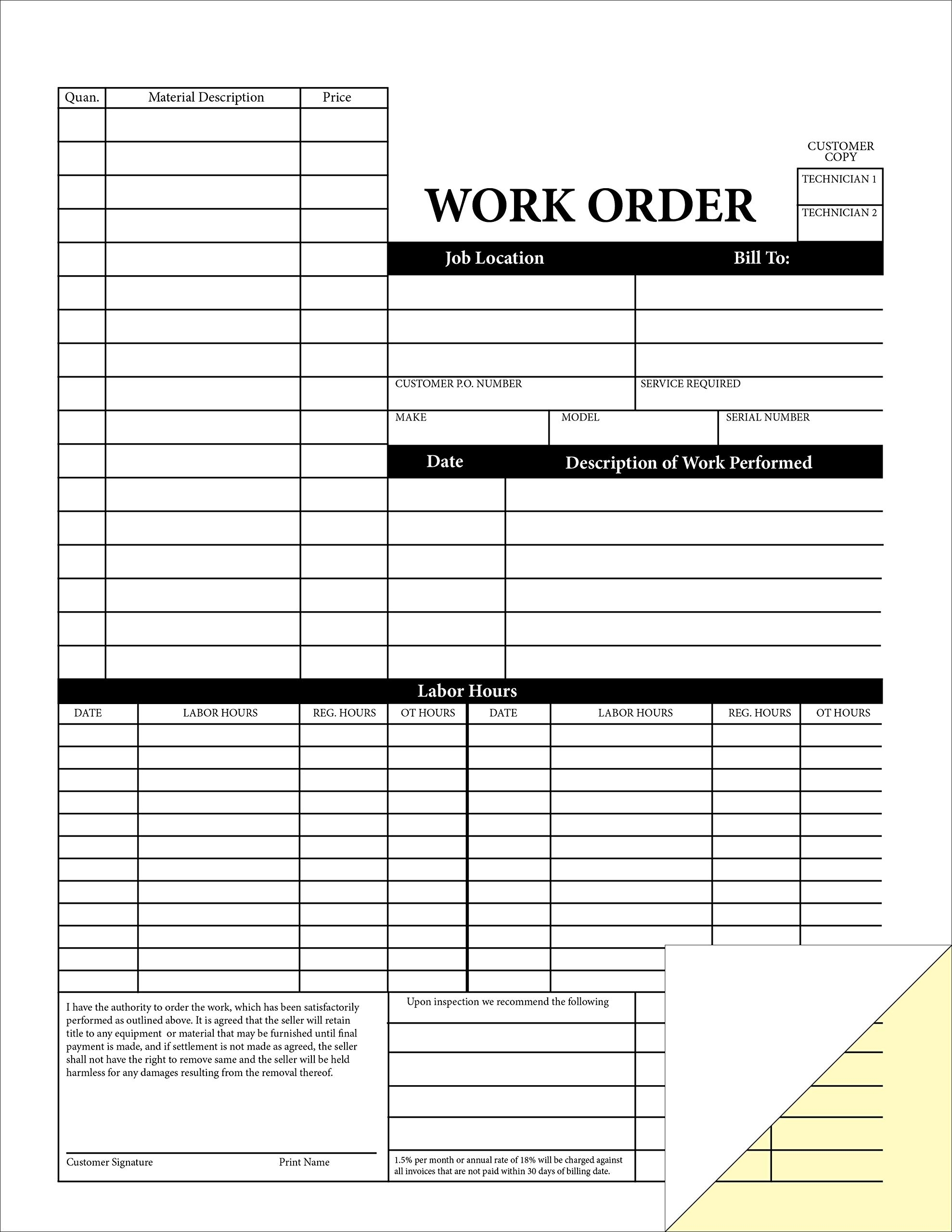 work order form