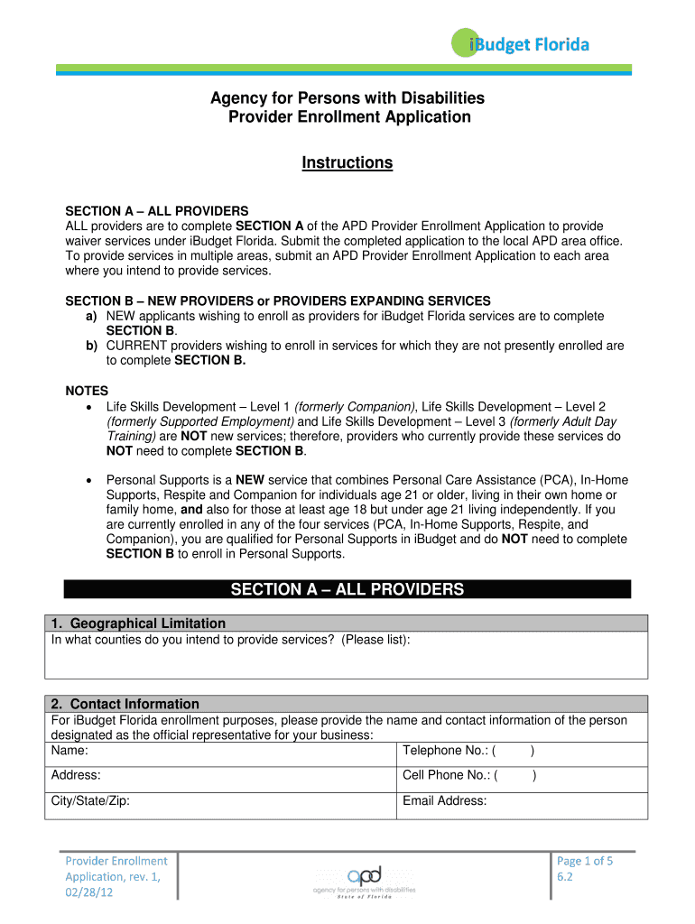 Apd Florida Application Fill Online Printable Fillable Blank PdfFiller