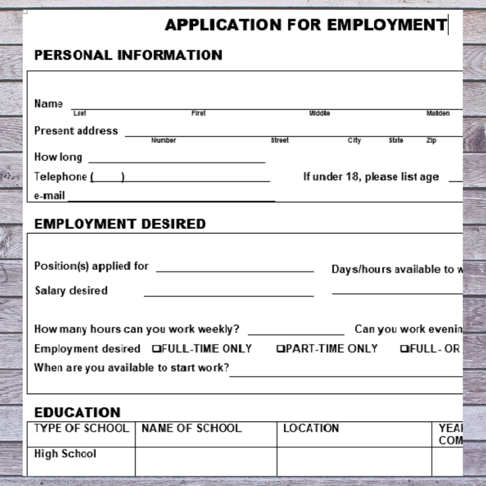 Application For Employment Generic Small Business Employment Application Job Application Template editable Word Doc Form Etsy Application For Employment Generic Small Business Employment Application Job Application Template editable Word Doc Form Etsy