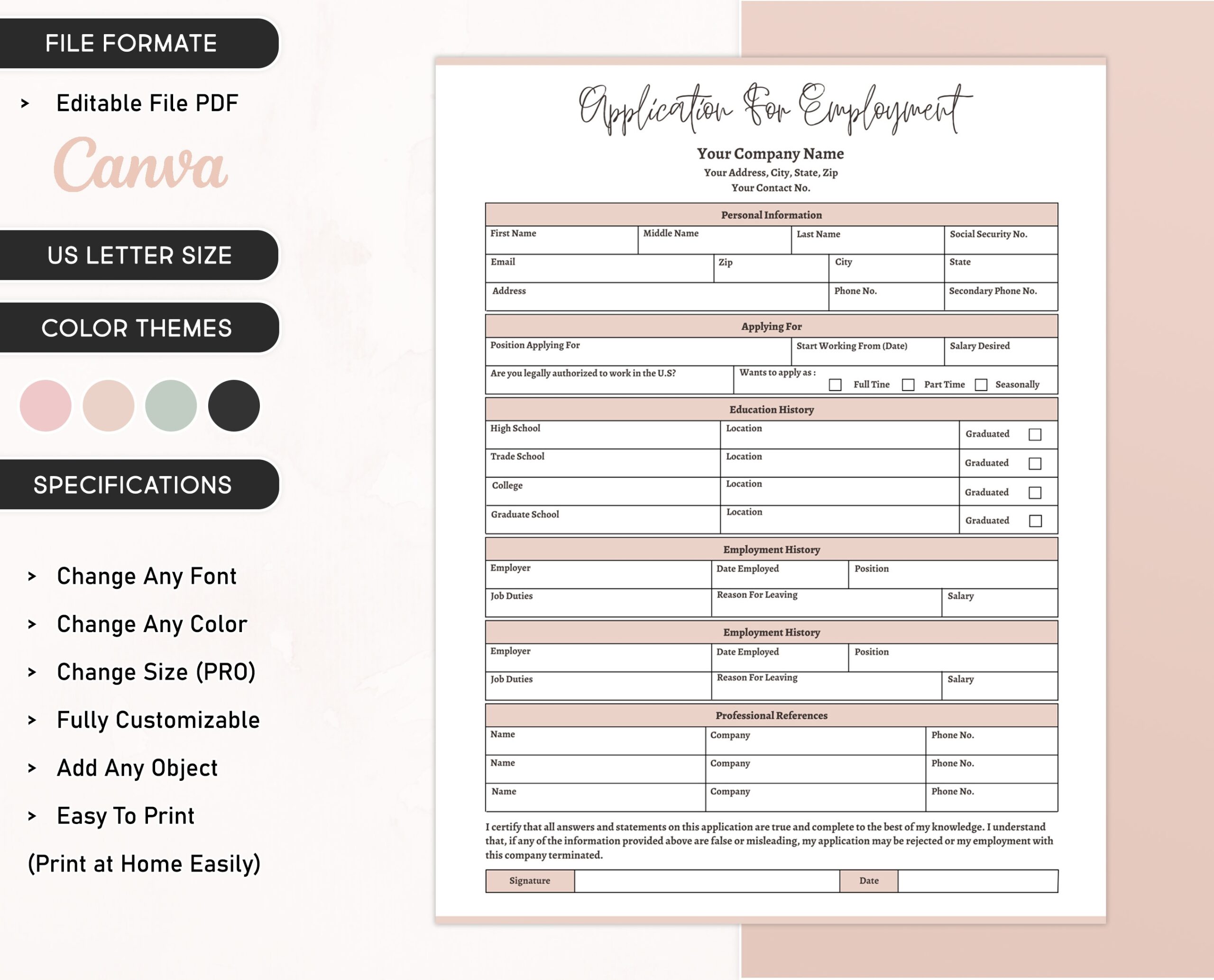 Application For Employment Job Application Template Hiring Form Worksheets Library
