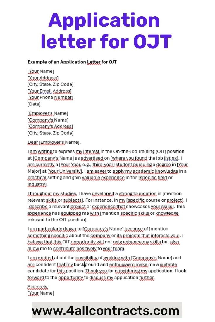 Application Letter For Ojt Application Letter For Ojt