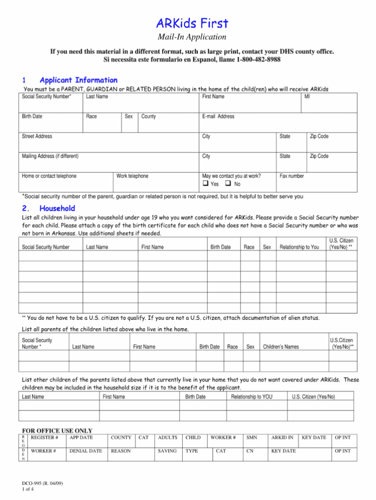 Arkids Application Fill Online Printable Fillable Blank PdfFiller