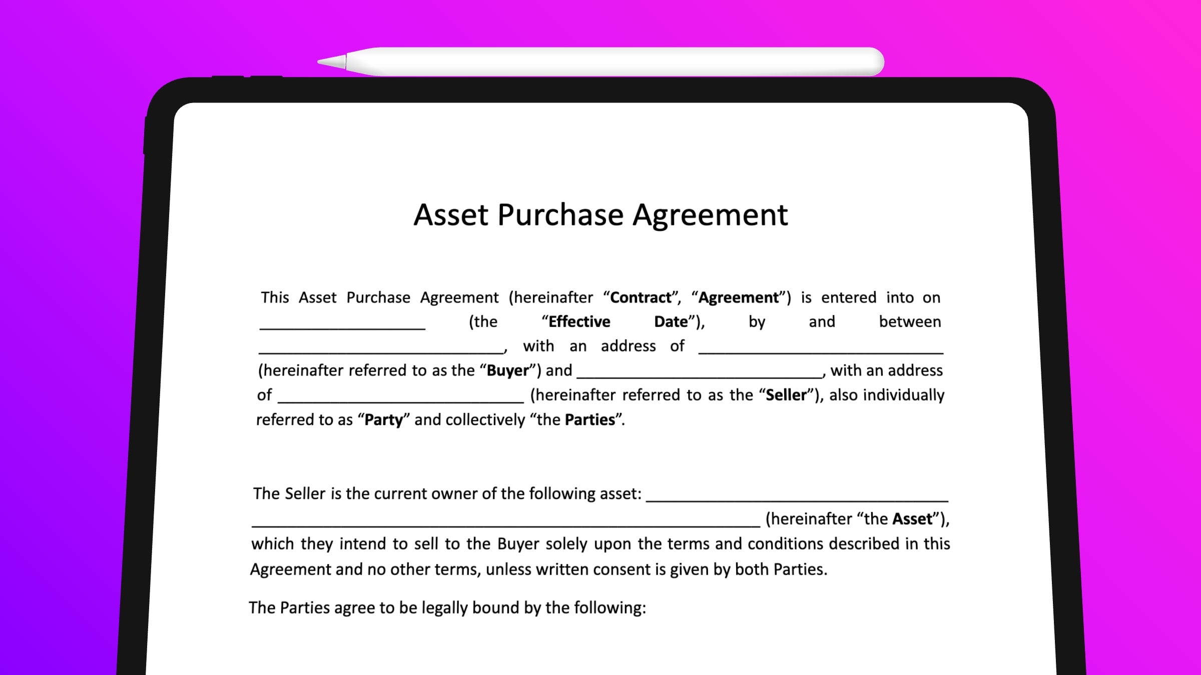 asset purchase agreement