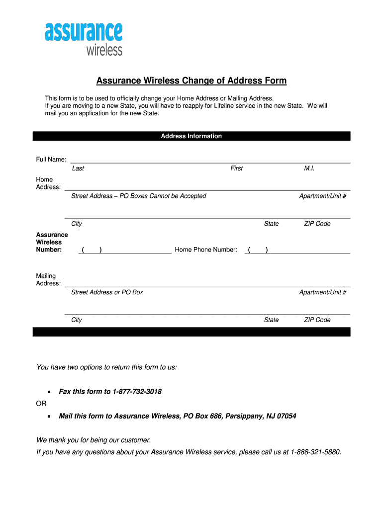 Assurance Wireless Application Form Fill Online Printable Fillable Blank PdfFiller