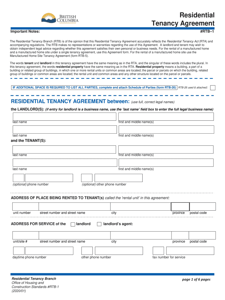 Bc Rental Agreement Fill Out Sign Online DocHub