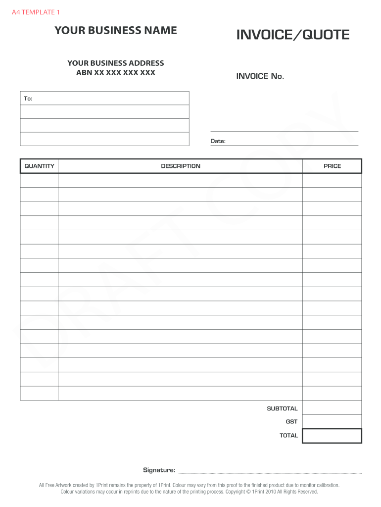 Blank Invoice To Print For Fill Online Printable Fillable Blank PdfFiller Blank Invoice To Print For Fill Online Printable Fillable Blank PdfFiller