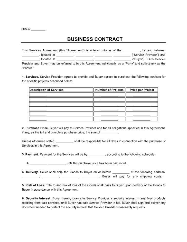 Business Contract Template In 2021 Free Sample CocoSign