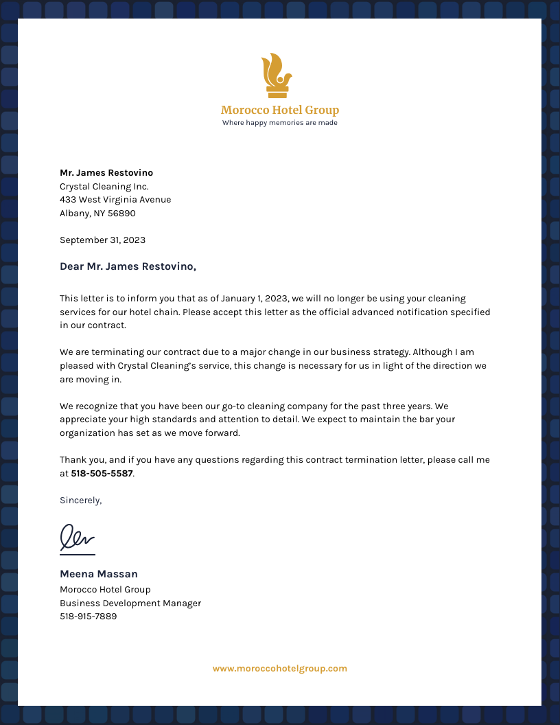 Business Contract Termination Letter Venngage Business Contract Termination Letter Venngage