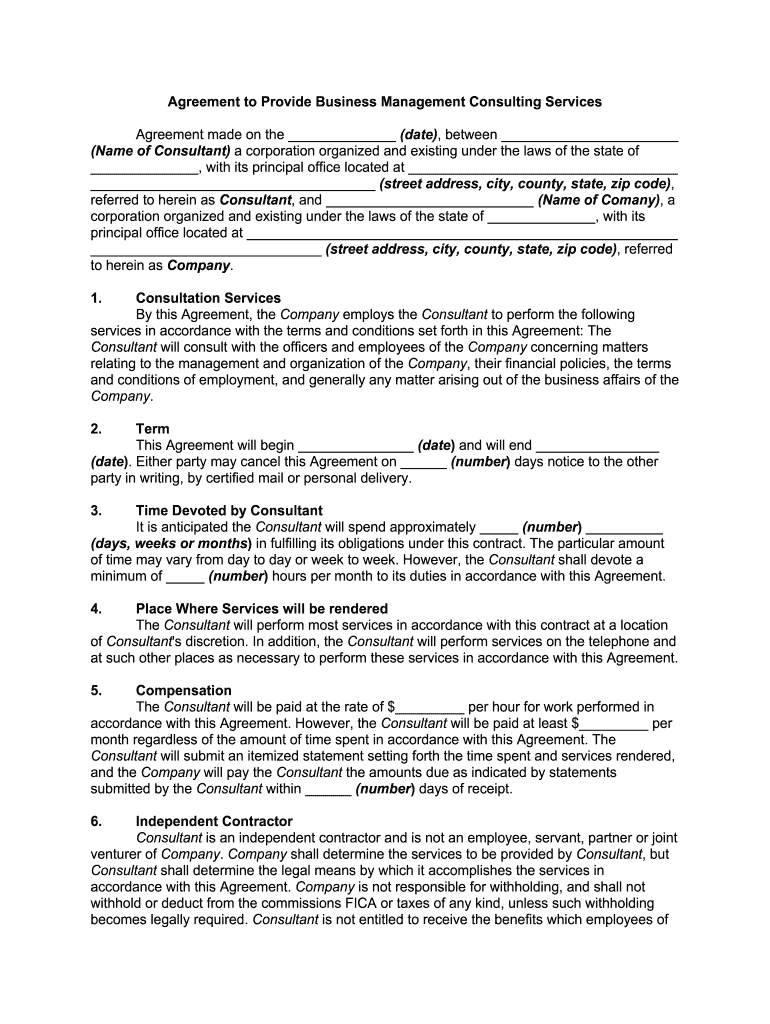 Business Management Consulting Agreement Pre built Template AirSlate SignNow