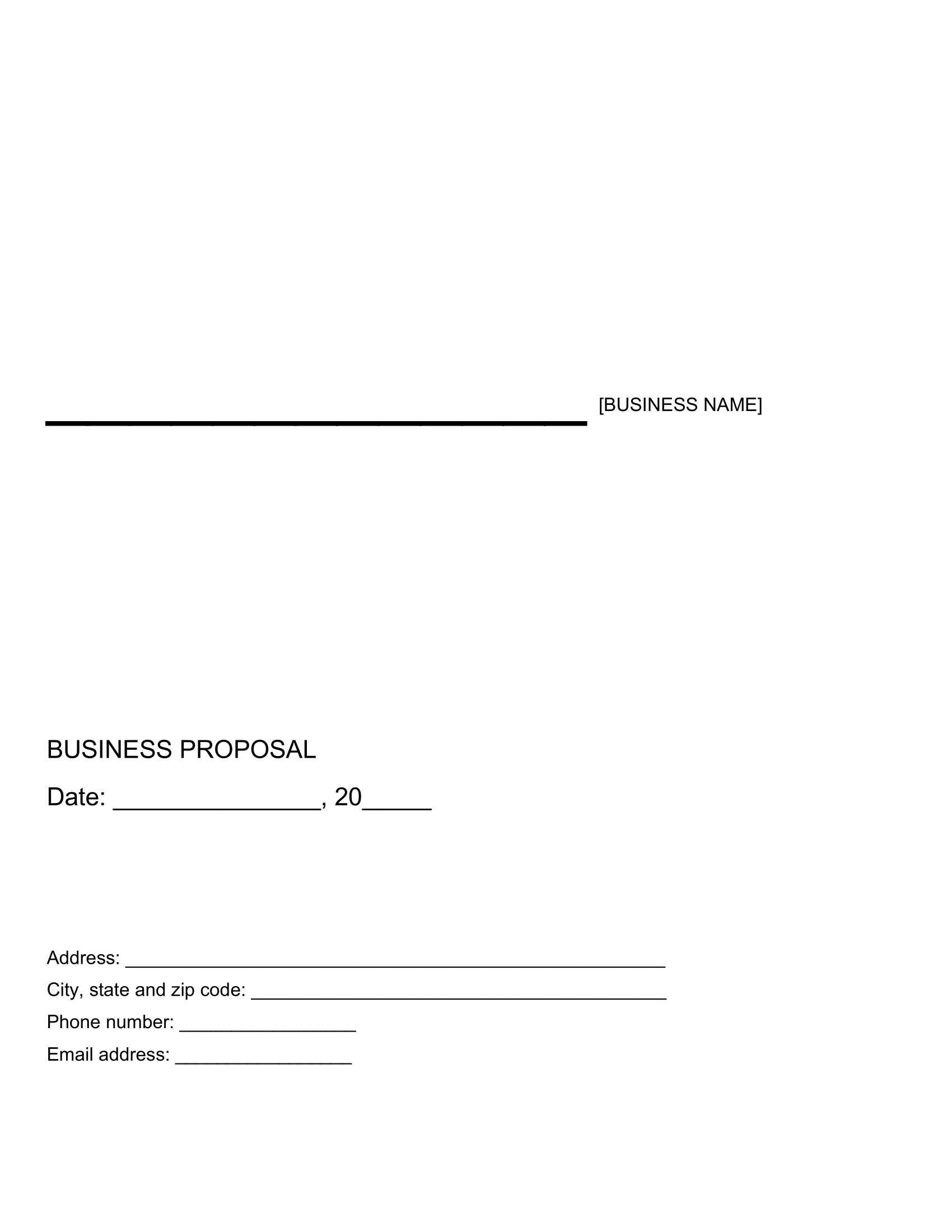 business proposal form business proposal form