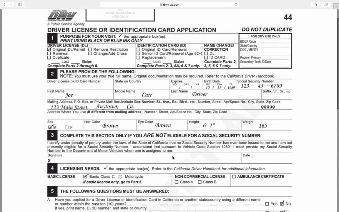 CA DMV Form DL 44 Fill Out Printable PDF Forms Online CA DMV Form DL 44 Fill Out Printable PDF Forms Online