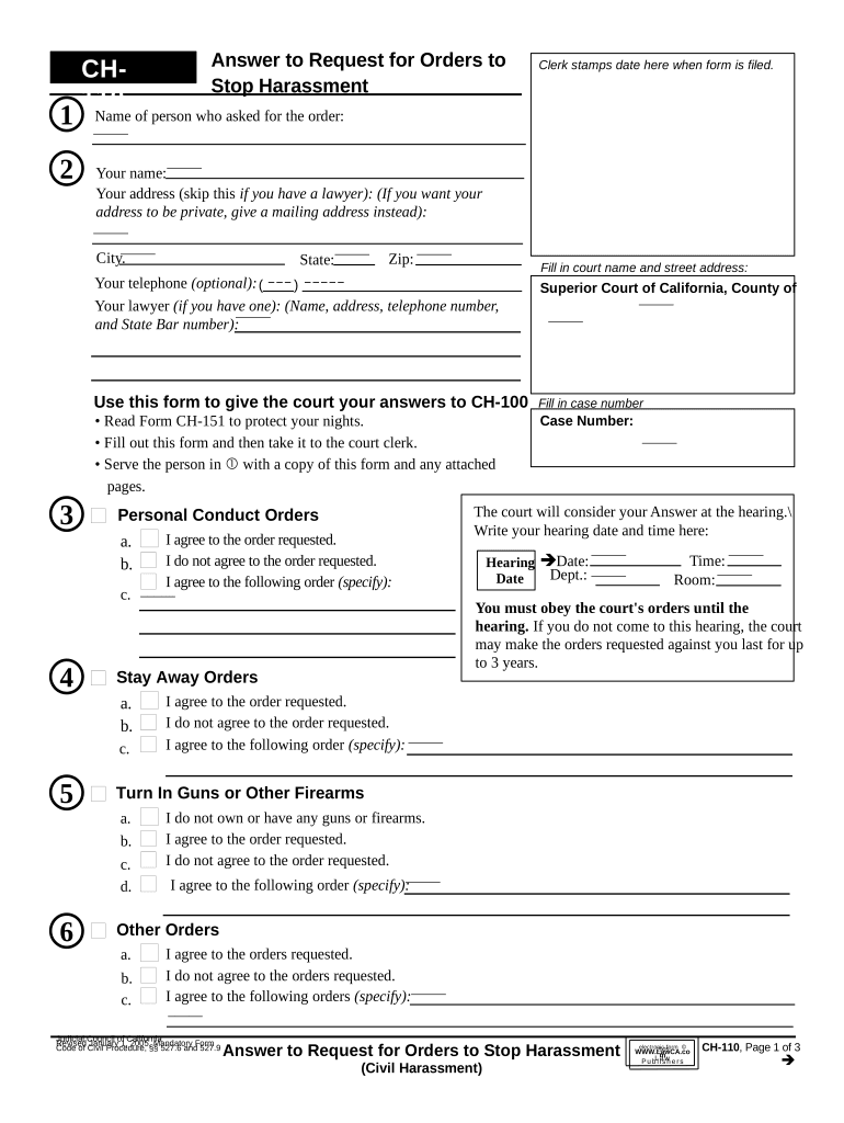 California Restraining Order Form Pre built Template AirSlate SignNow California Restraining Order Form Pre built Template AirSlate SignNow
