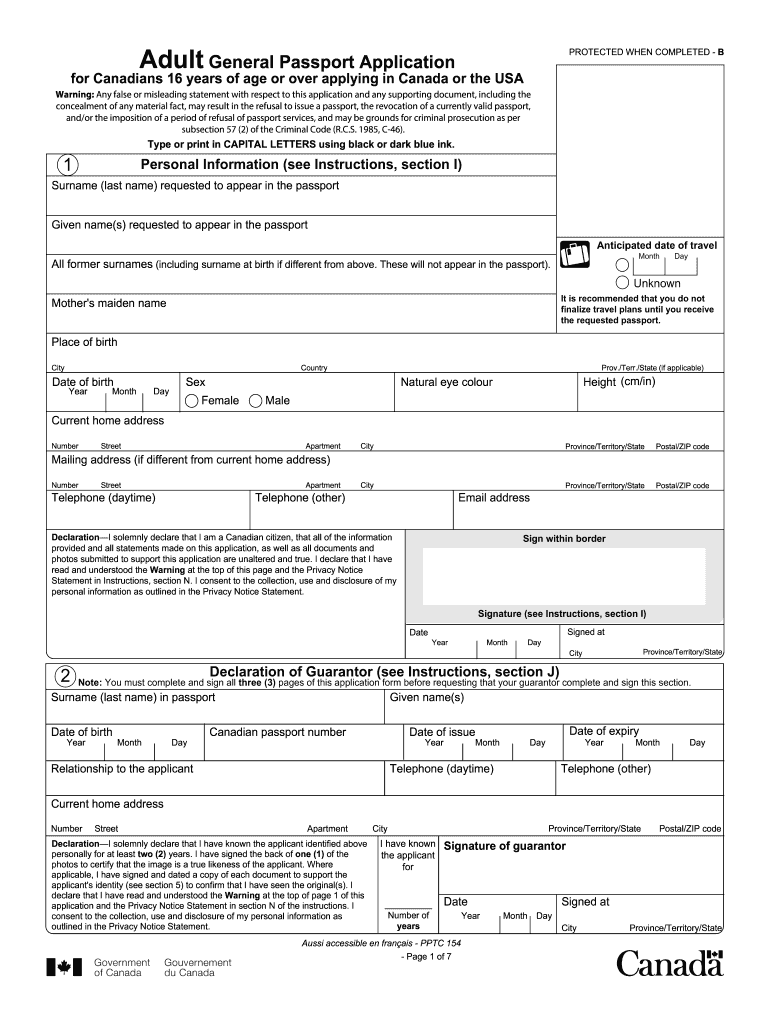 Canadian Passport Application Pdf Fill Out Sign Online DocHub