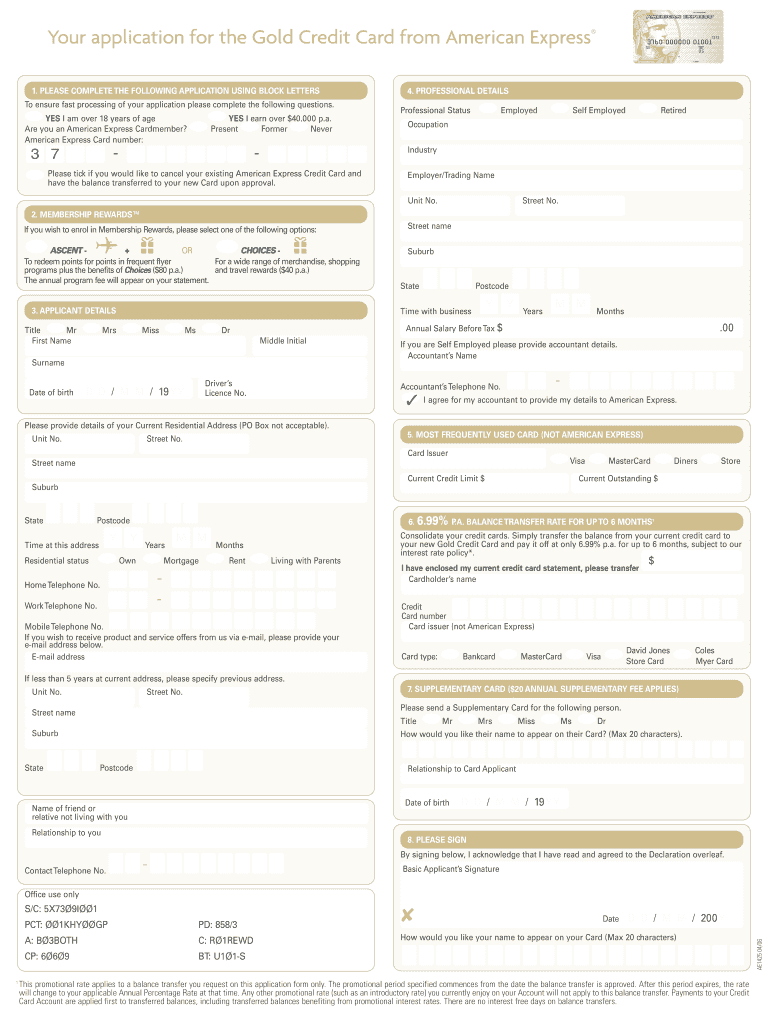 printable credit card application form