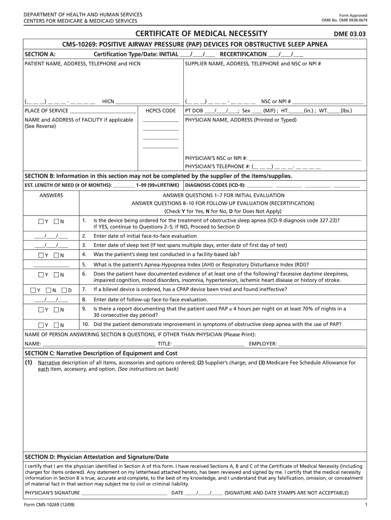 Certificate Of Medical Necessity Fill Out Sign Online DocHub