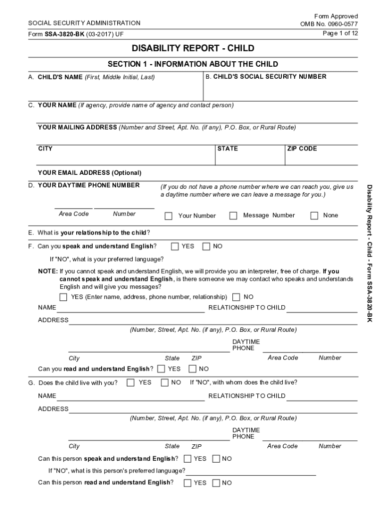 Child Disability Report Form Fill Out Sign Online DocHub