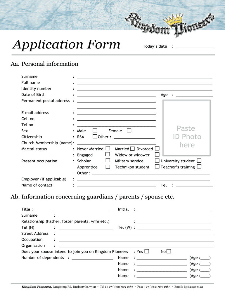 Church Membership Format Fill Online Printable Fillable Blank PdfFiller
