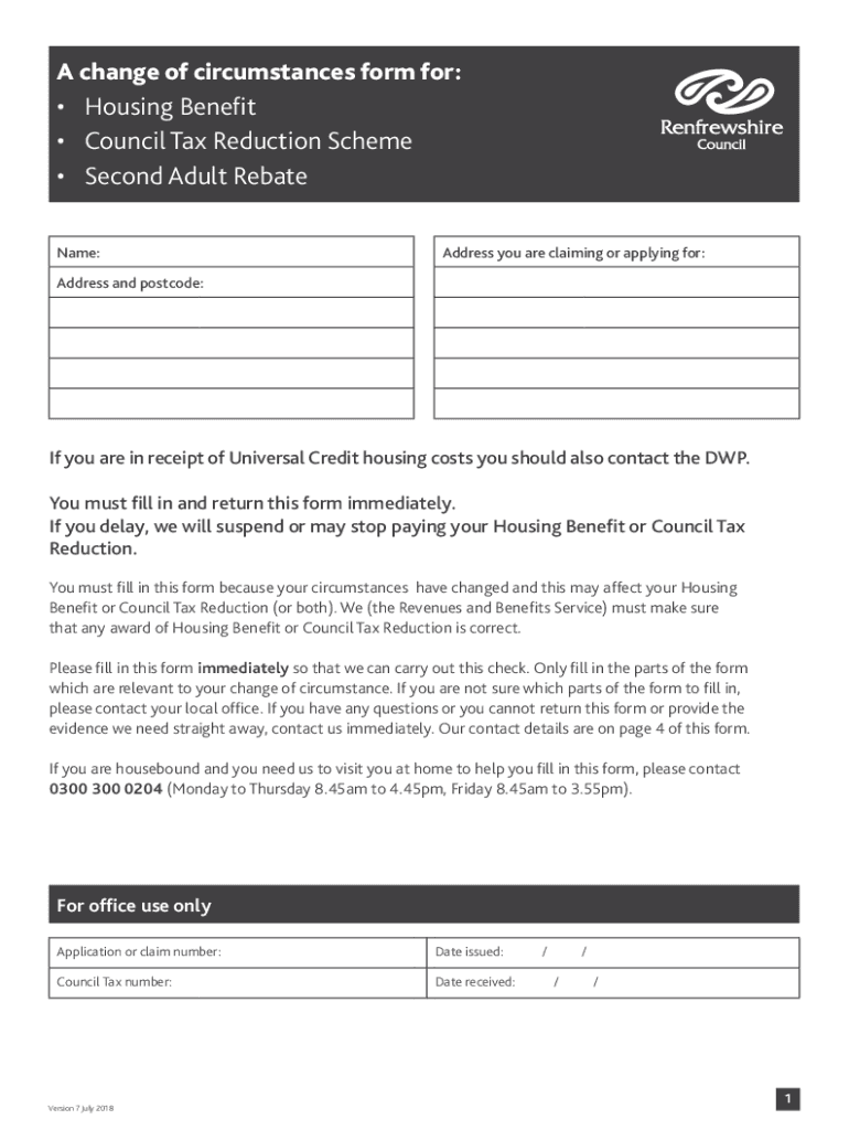 Claim Form For Housing Benefit And Council Tax Reduction Fill Out Sign Online DocHub