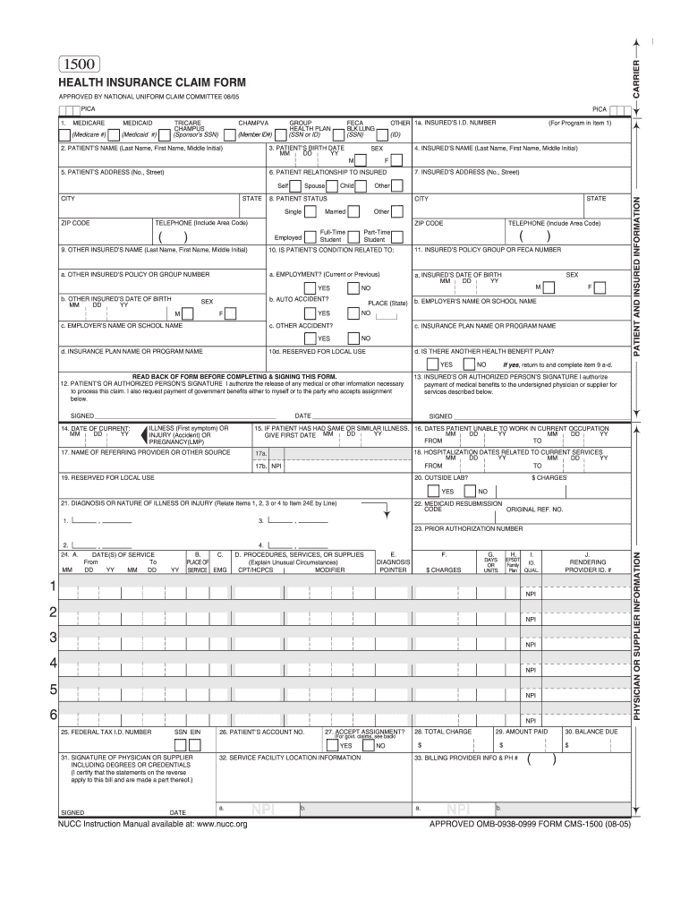 health care claim form