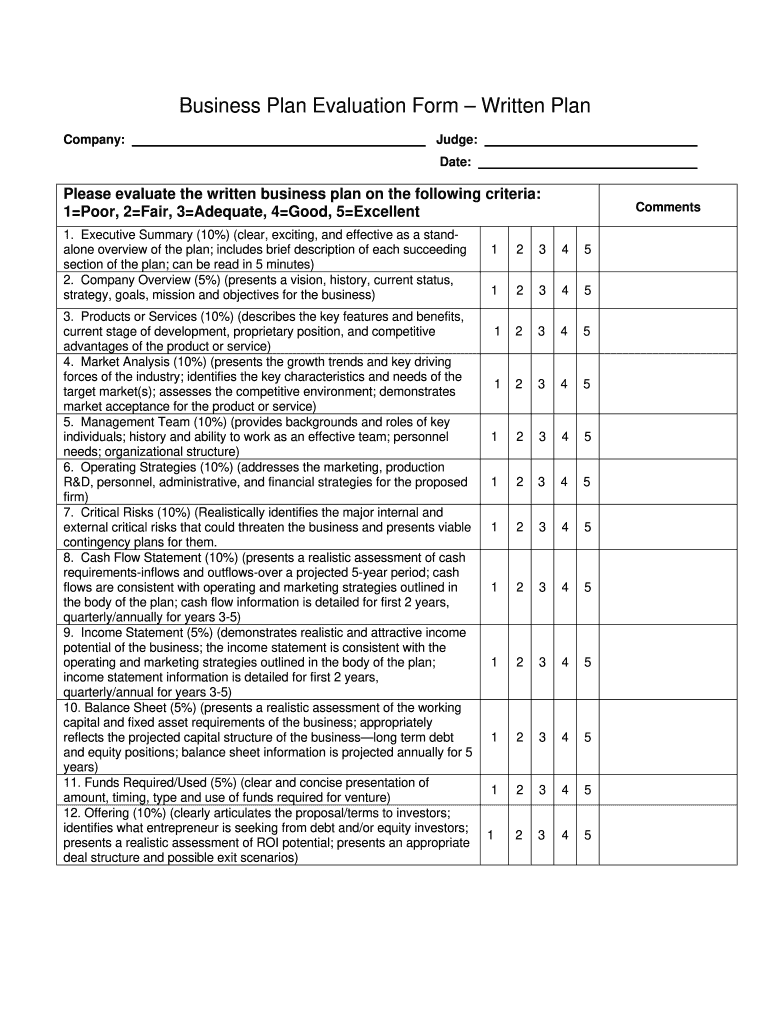 Commercial Evaluation Template Fill Out Sign Online DocHub