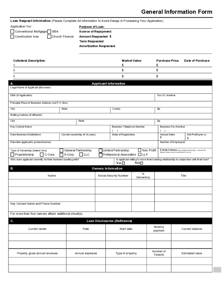 Commercial Loan Application Form Template Fill Online Printable Fillable Blank PdfFiller