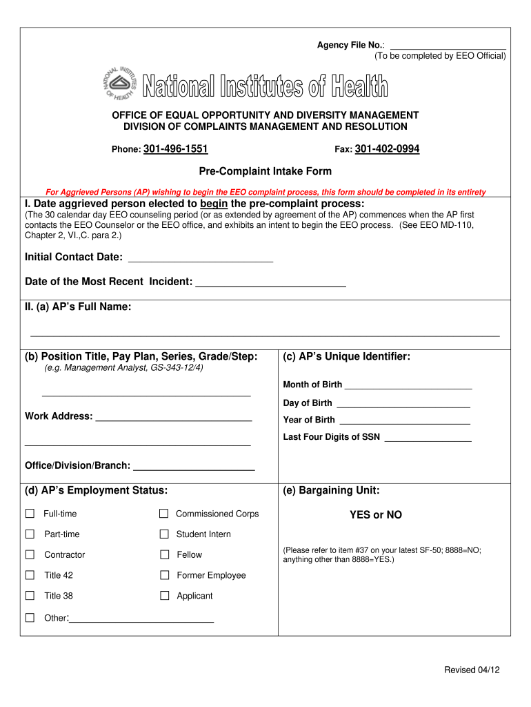 official complaint form official complaint form