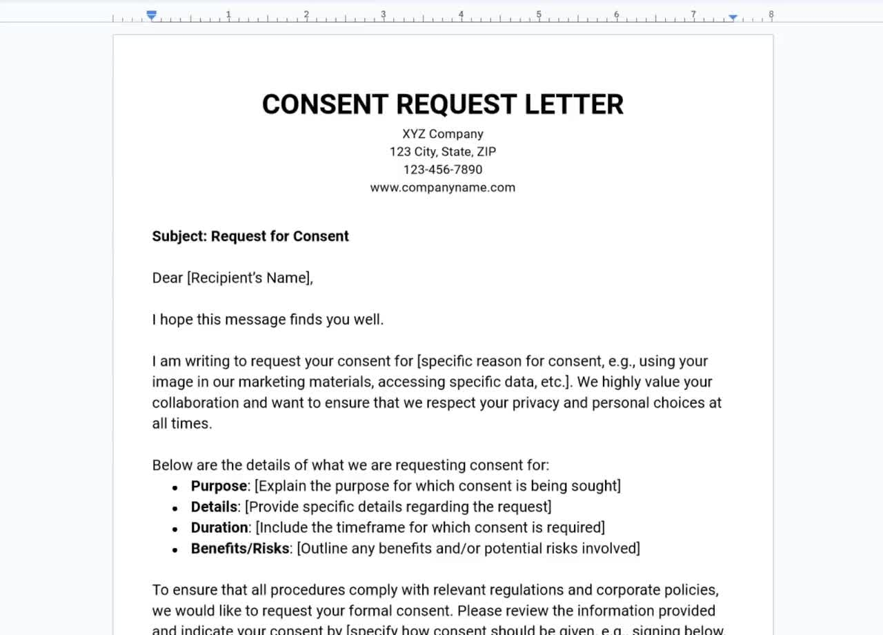 letter of consent