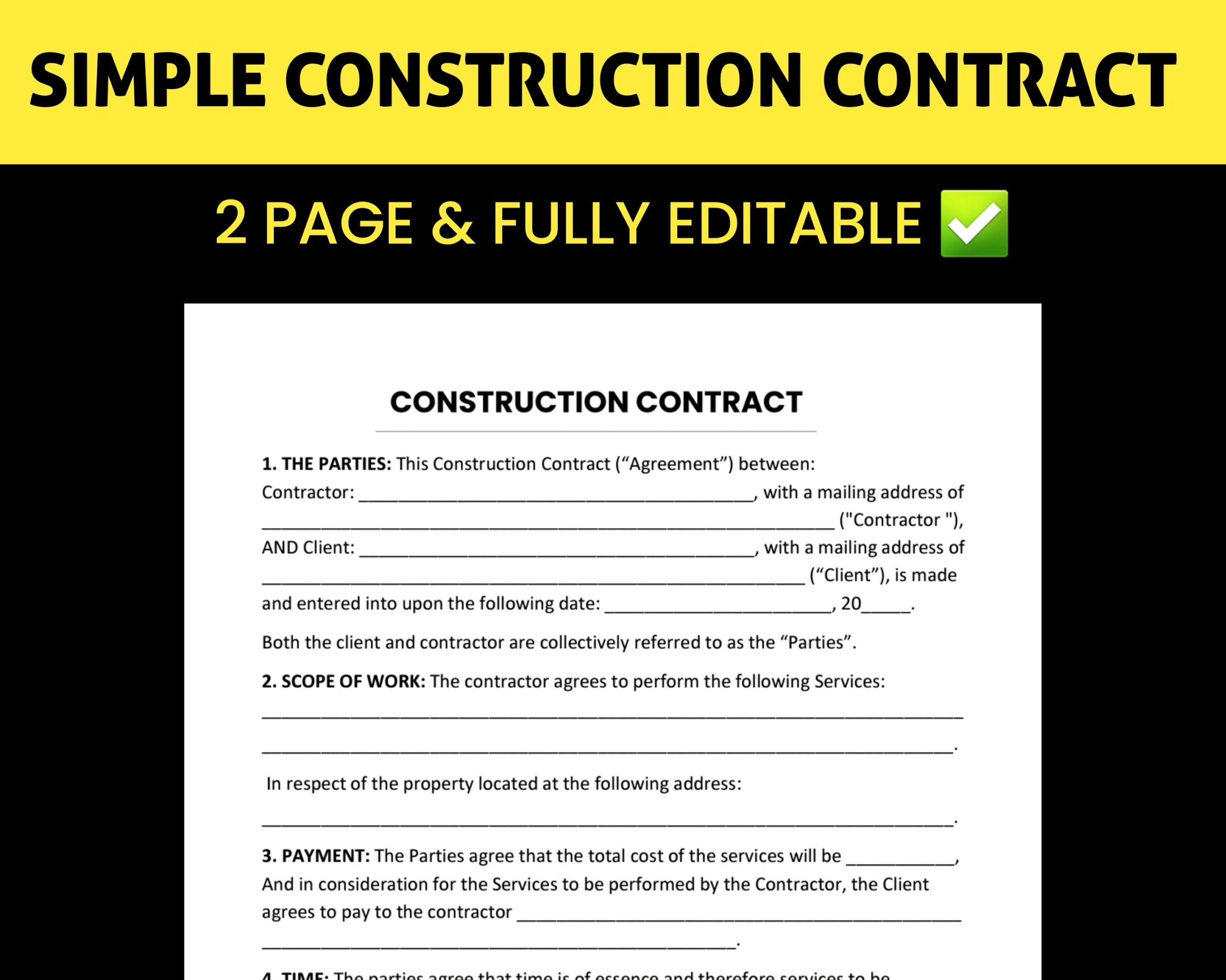 construction contract forms construction contract forms