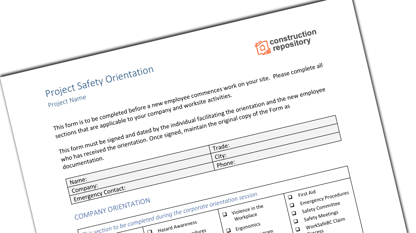 construction safety form