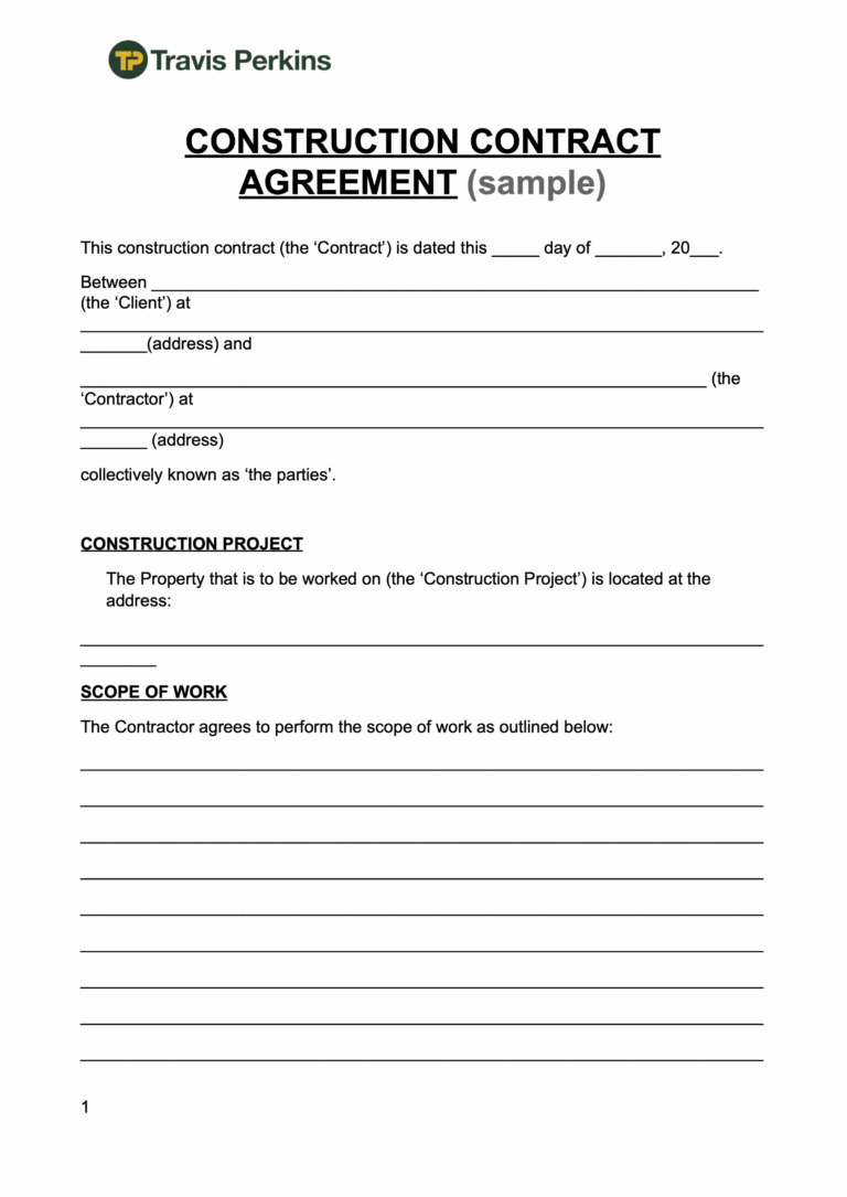 Construction Works Agreement