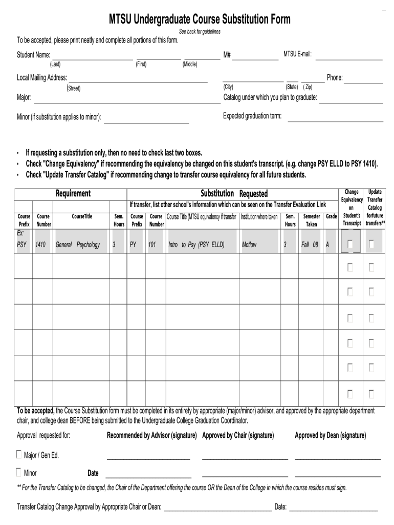 Course Form Fill Out Sign Online DocHub