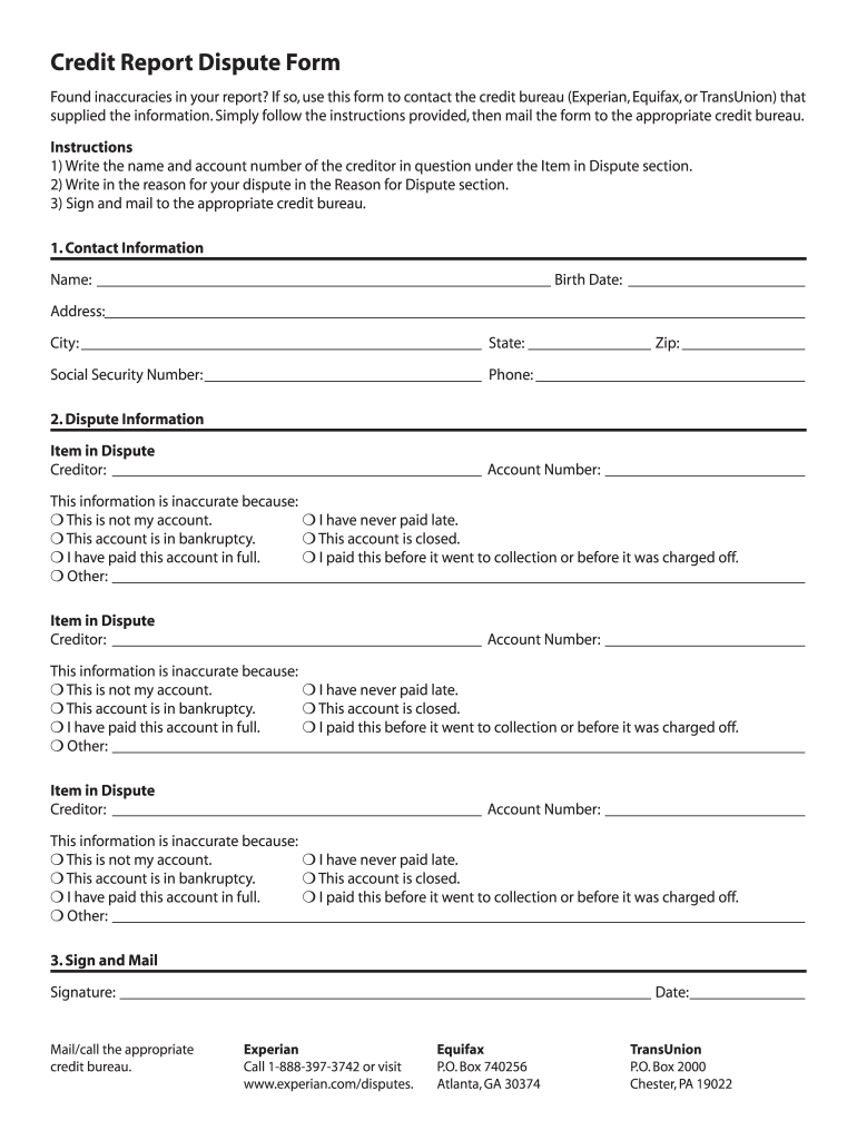 Credit Letter Dispute Template Fill Out Sign Online DocHub