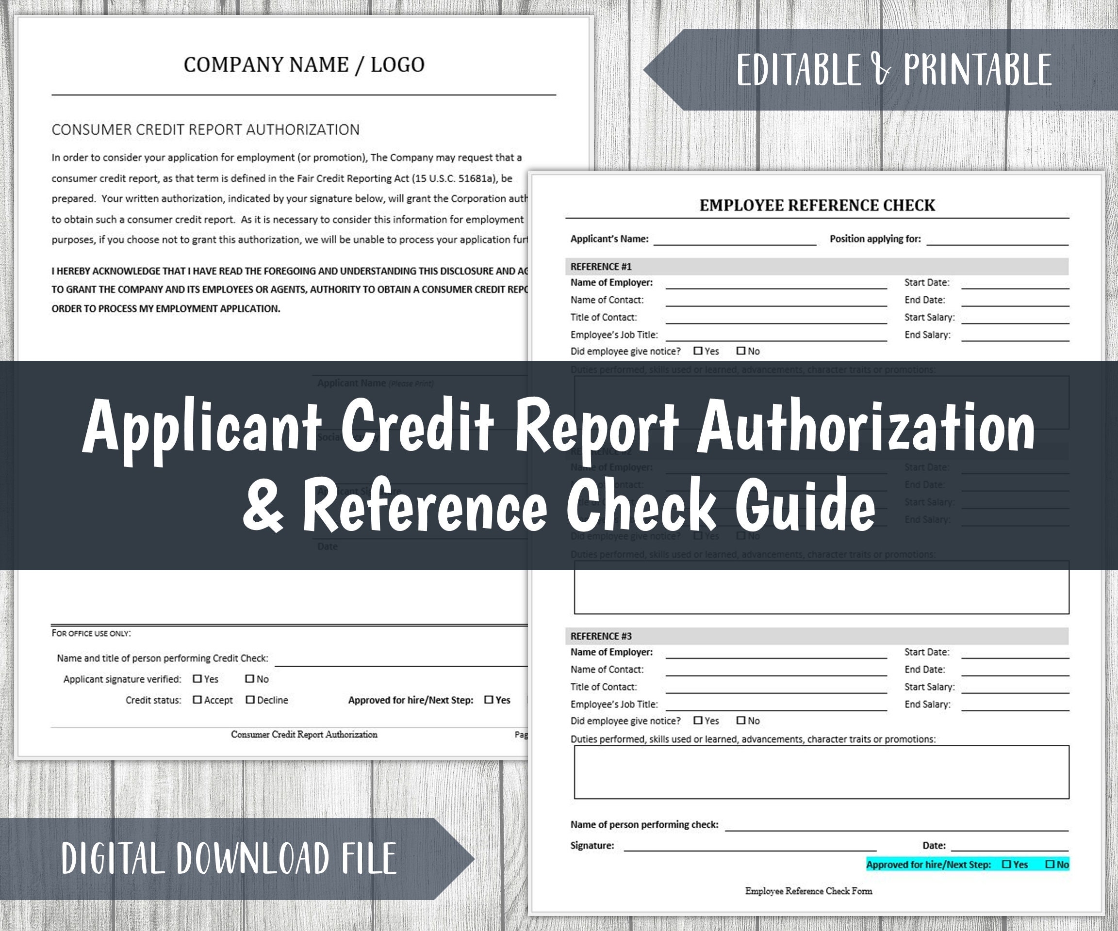 credit report authorization form