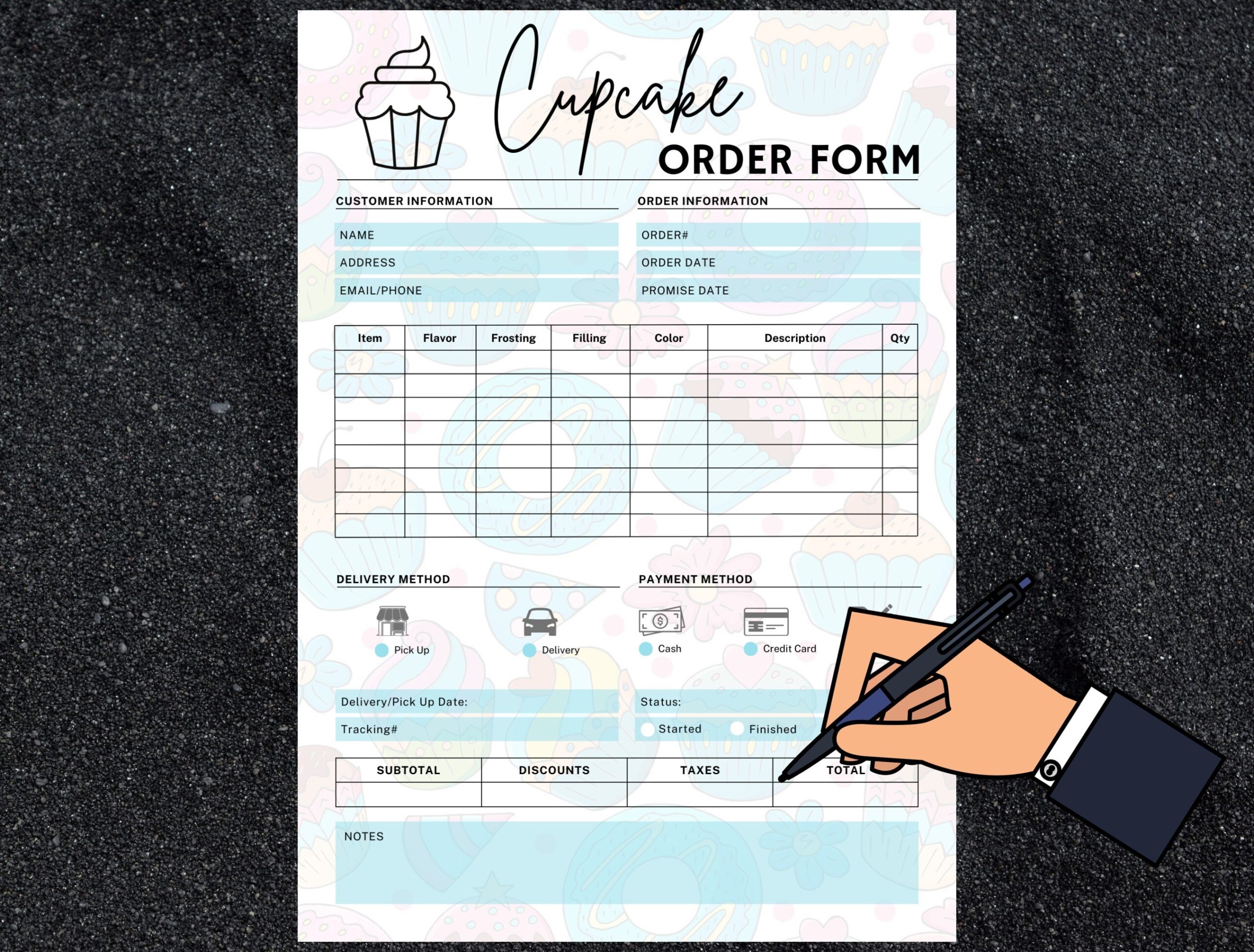 cupcake order form