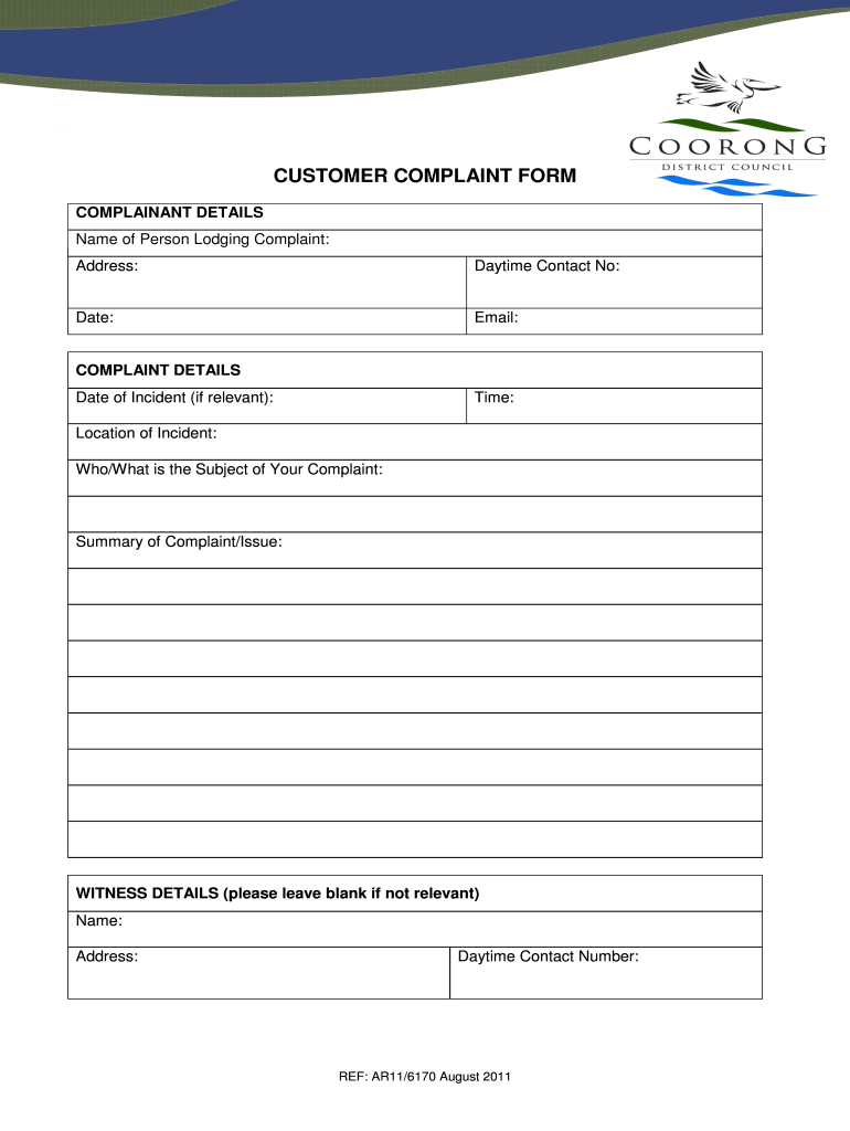 Customer Complaint Form Template Fill Out Sign Online DocHub Customer Complaint Form Template Fill Out Sign Online DocHub