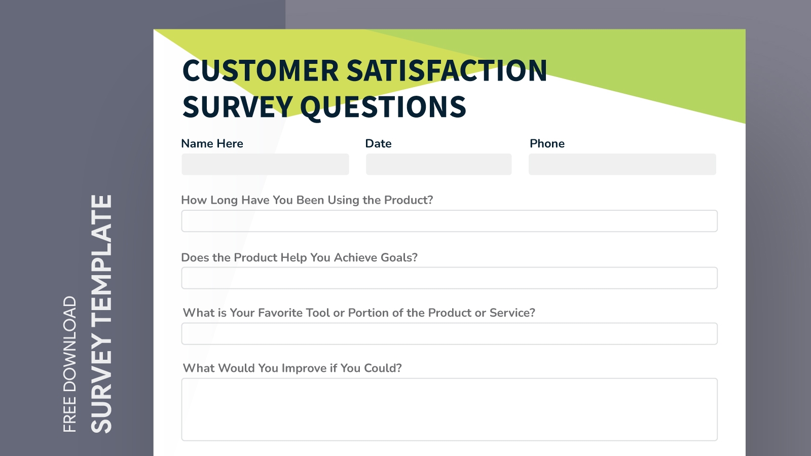 satisfaction questionnaire form
