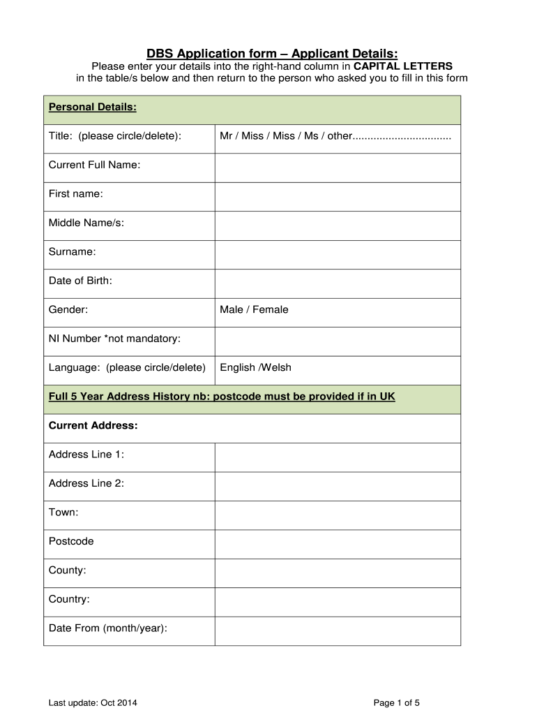 Dbs Form Fill Out Sign Online DocHub