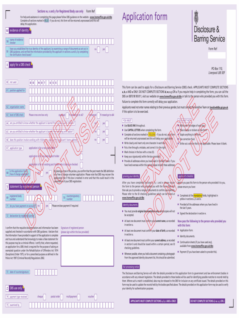 Dbs Form Fill Out Sign Online DocHub