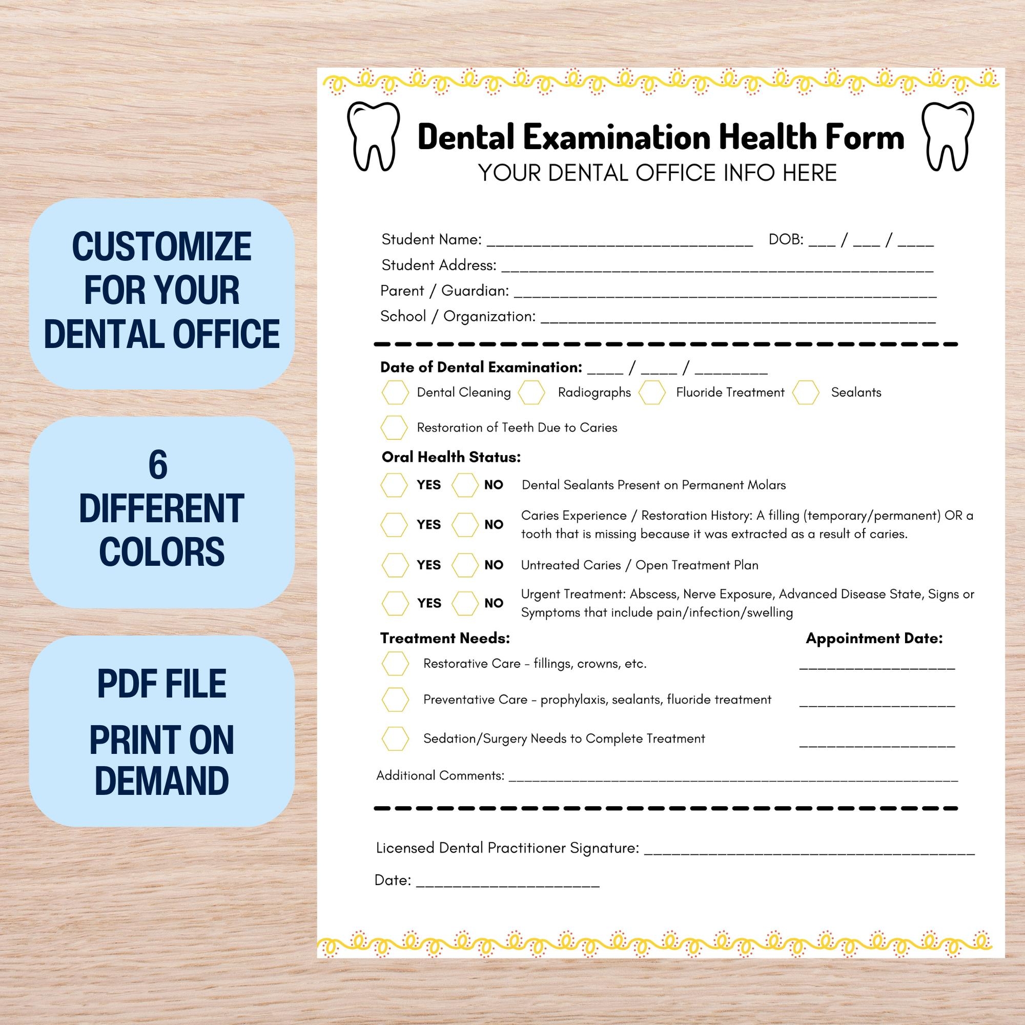 Dental Health Form Customized PDF File For Pediatric Dentist New Dentist Office Digital Download Printable Form For Pediatric Dental Patient Etsy Finland Dental Health Form Customized PDF File For Pediatric Dentist New Dentist Office Digital Download Printable Form For Pediatric Dental Patient Etsy Finland