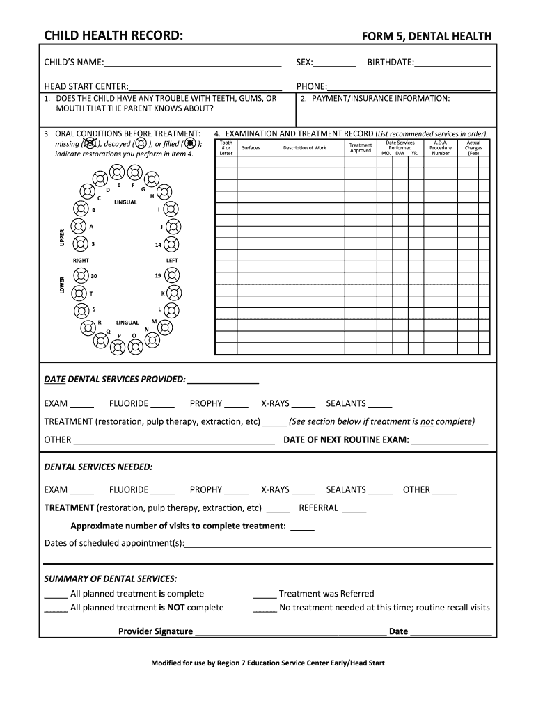 Dental Record Form Pdf Fill Out Sign Online DocHub